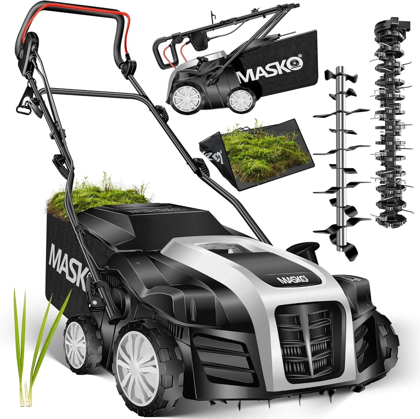 Scarificateur ¨¦lectrique 2 en 1 1800W avec A¨¦rateur 40 cm et Bac 55L - MASKO?