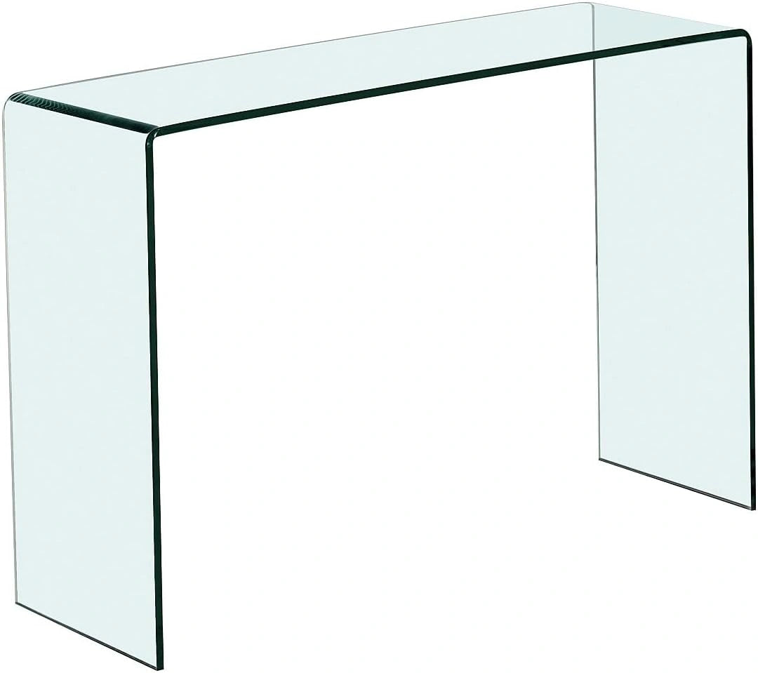 Console en verre tremp¨¦ incurv¨¦ Alonzo - Transparent