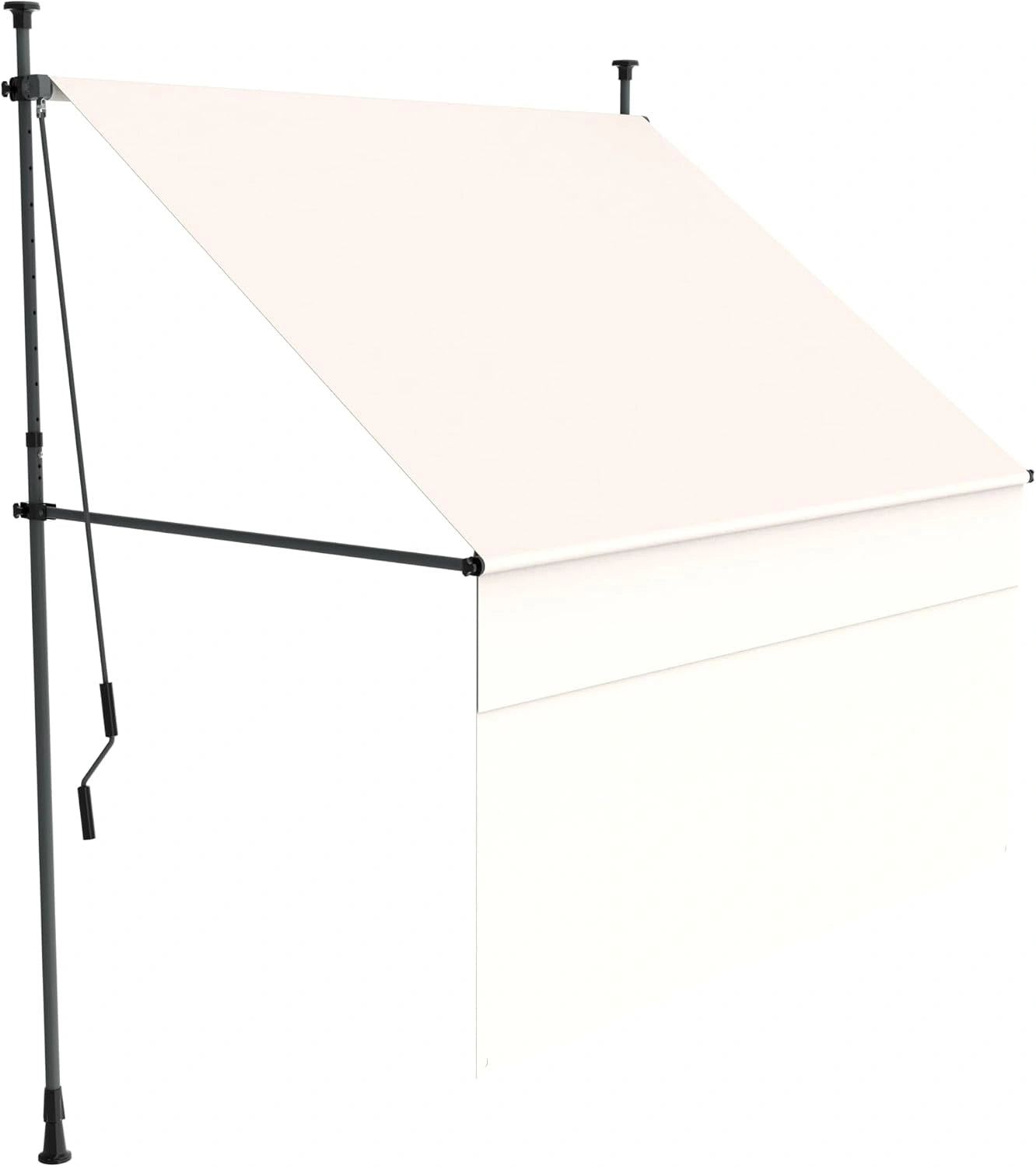 Store banne manuel r¨¦tractable, installation sans per?age, protection solaire pour balcon et jardin, 2m x 1.8m, beige