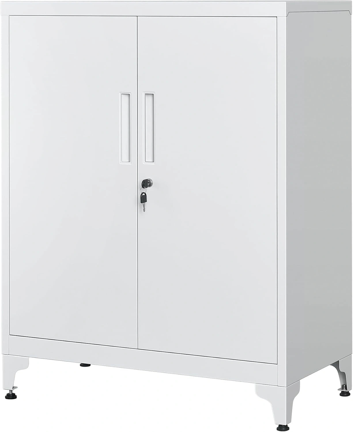 Caisson de Bureau Verrouillable en Acier Gris, SONGMICS