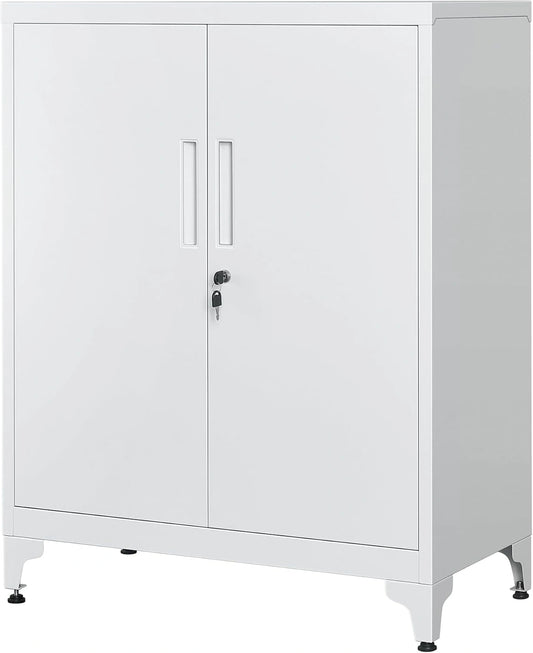 Caisson de Bureau Verrouillable en Acier Gris, SONGMICS