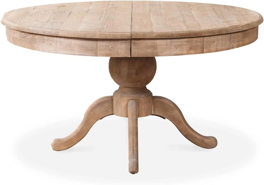 Table Ronde Extensible en Bois Massif Naturel SIDONIE pour Salle ¨¤ Manger