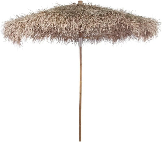 Parasol de Jardin en Bambou avec Toit en Feuilles de Bananier