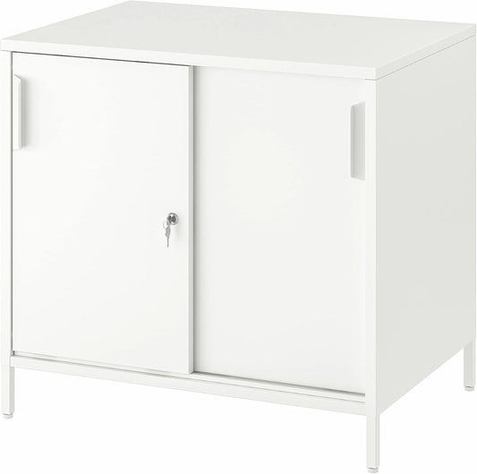 Armoire avec Portes Coulissantes Ikea TROTTEN, 80 x 75 cm, Blanc Moderne