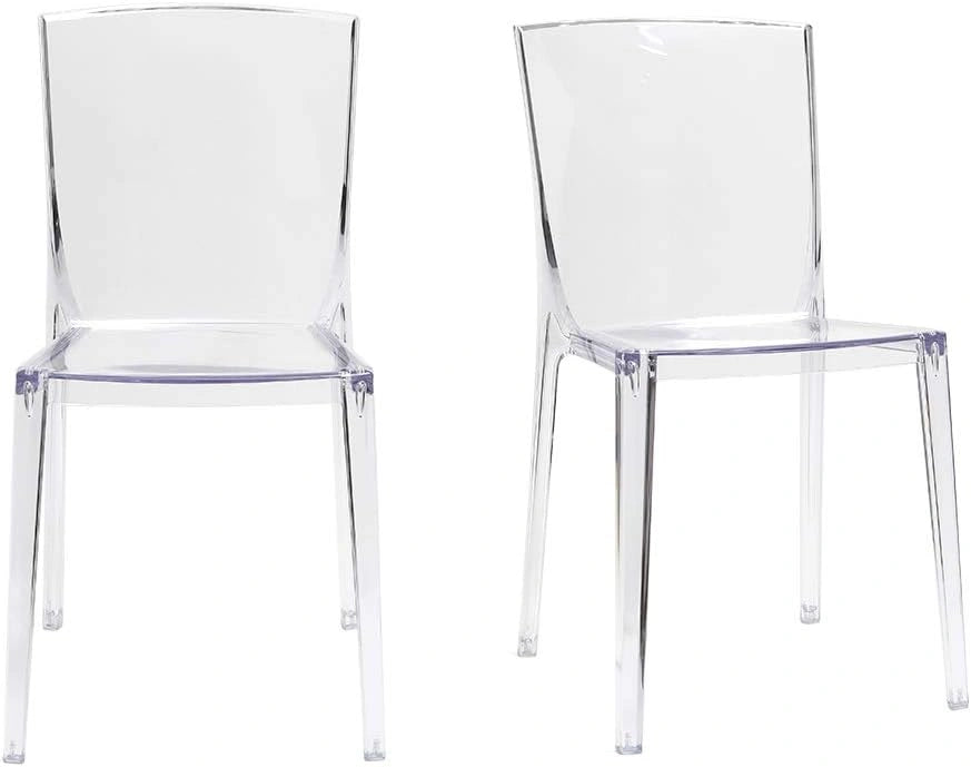 Miliboo Lot de 2 Chaises Design Transparentes Empilables pour Int¨¦rieur et Ext¨¦rieur Island