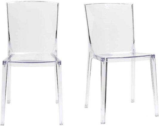 Miliboo Lot de 2 Chaises Design Transparentes Empilables pour Int¨¦rieur et Ext¨¦rieur Island