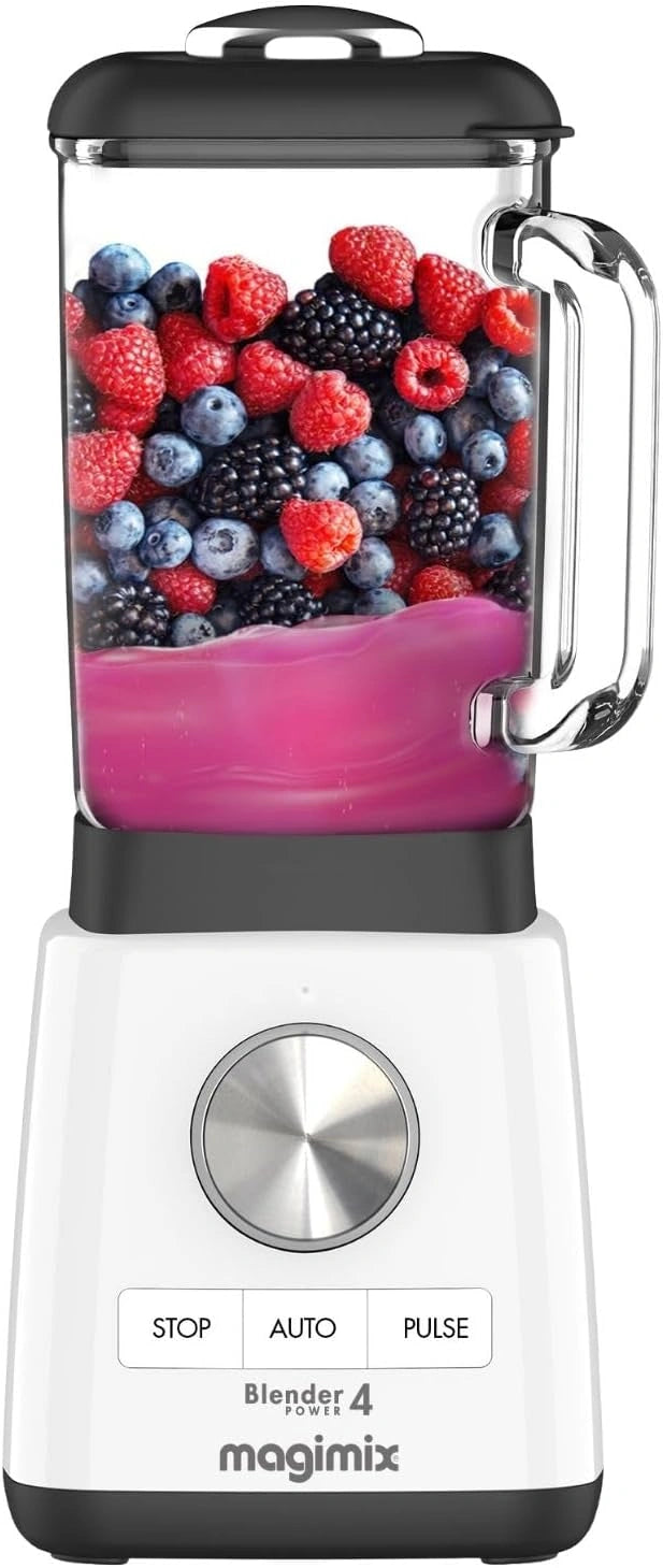 Mixeur Professionnel Magimix en Verre - Smoothies, Soupes et Hachage - Blanc