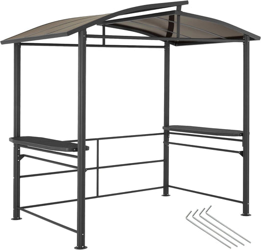 Tonnelle de Jardin en Aluminium 240x150x234cm pour Barbecue, R¨¦sistante aux Intemp¨¦ries