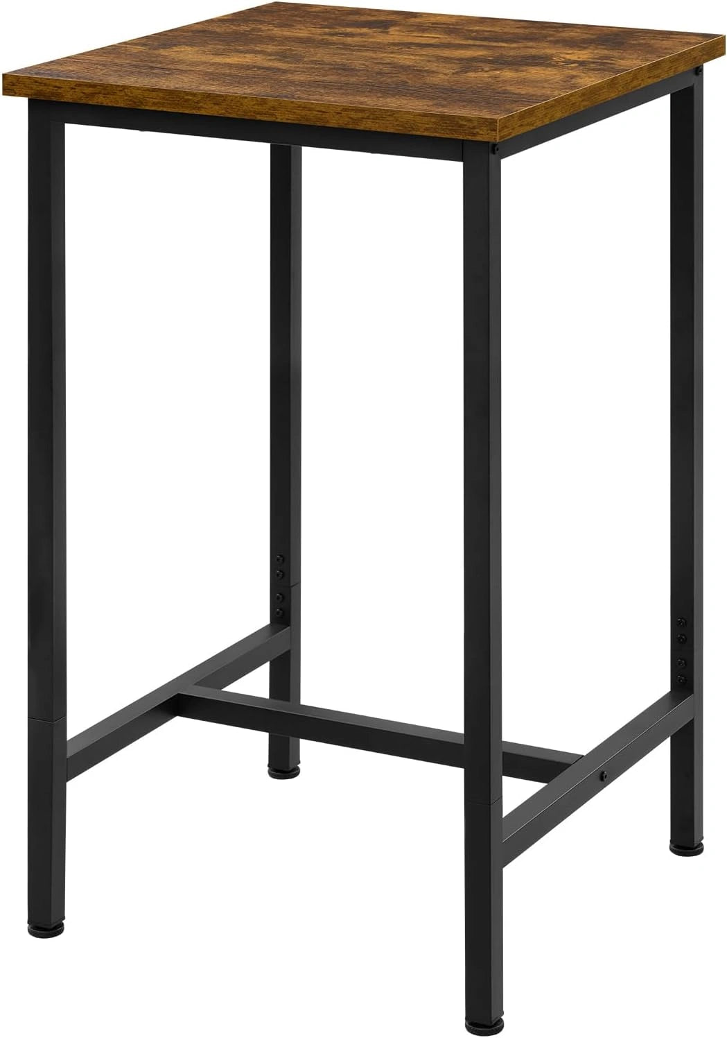 Table de Bar Industrielle en M¨¦tal et Bois, 60x100 cm, Pour Cuisine et Salon, Marron et Noir