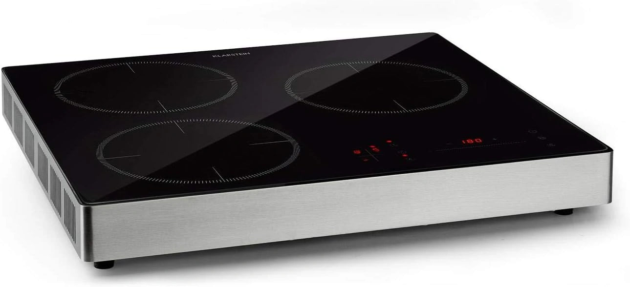 Klarstein TrinityCook Plaque Induction Autonome 3400W, 3 Zones, Minuterie, S¨¦cu Enfant, Noir