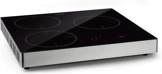 Klarstein TrinityCook Plaque Induction Autonome 3400W, 3 Zones, Minuterie, S¨¦cu Enfant, Noir