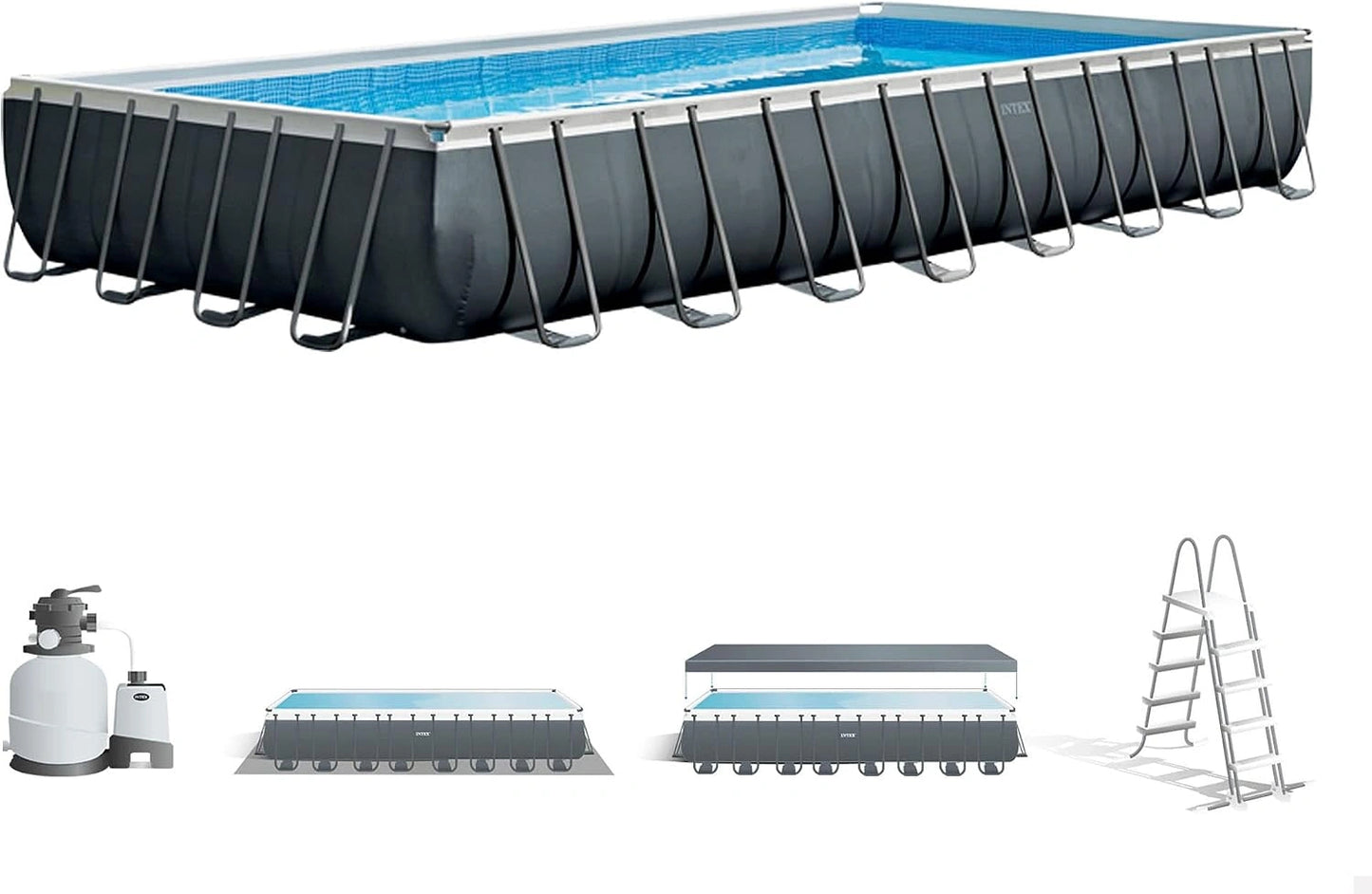 Piscine Rectangulaire Ultra r¨¦sistante Intex 975 x 488 x 132 cm Multicolore