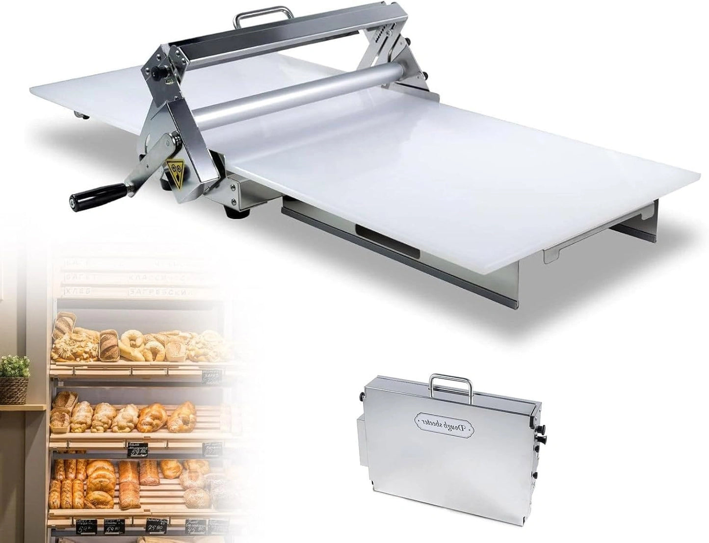 Machine ¨¤ Pates Pliable R¨¦glable, Laminoir avec Plateau, Id¨¦ale pour Pizzas, Croissants et Patisseries