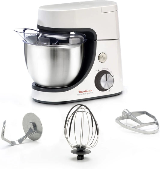 Moulinex Robot Patissier 4,6 L, 8 Vitesses, 1100 W - Masterchef Gourmet Blanc