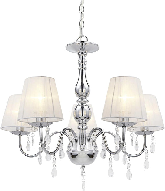 Lustre Moderne en Aluminium et Chrome Blanc 45 cm - lux.pro