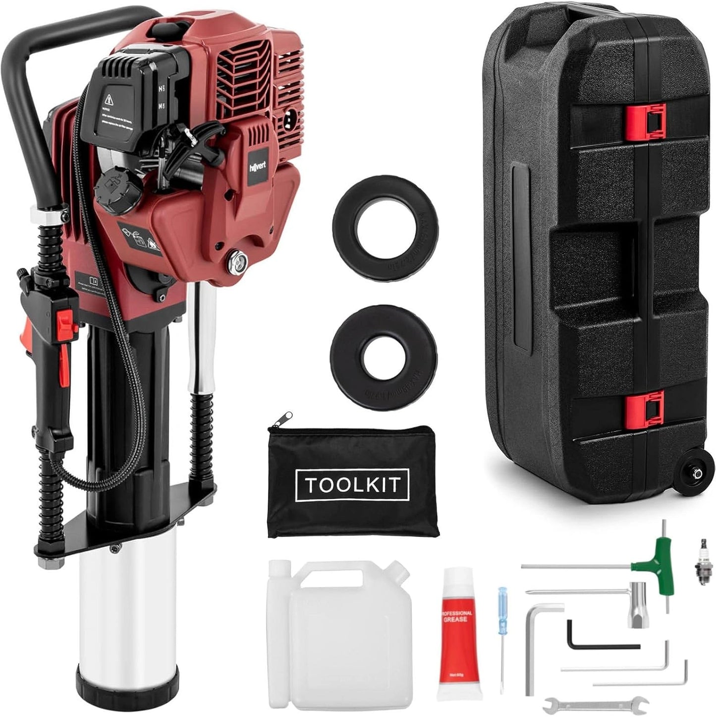 Marteau Piqueur Thermique Essence 1500W pour Enfon?age de Pieux, Force 20-55J