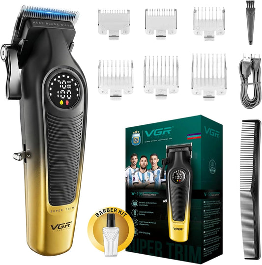 Tondeuse ¨¤ Cheveux Professionnelle Sans Fil VGR 196 pour Hommes avec Lames en C¨¦ramique et ¨¦cran LED