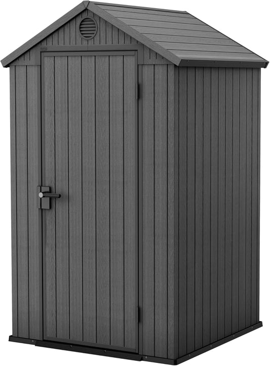 Abri de Jardin en R¨¦sine KETER Darwin 4x4 - Compact et R¨¦sistant aux Intemp¨¦ries - Gris Moderne