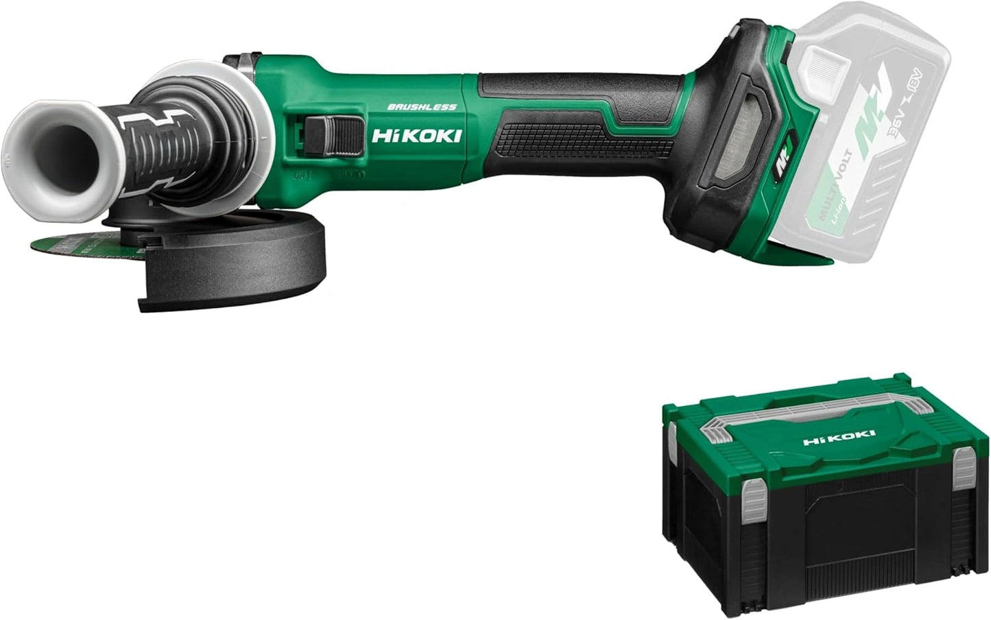 Meuleuse d'angle sans fil HiKOKI 36V 125mm, moteur sans balais, vitesse variable 3200-10000 tr/min, s¨¦curit¨¦ int¨¦gr¨¦e, outil seul