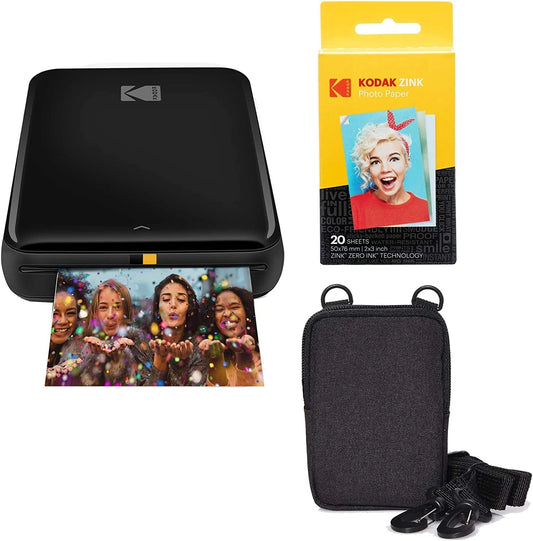 KODAK Step Imprimante Photo Mobile Sans Fil avec Technologie ZINK - Noir, Kit de Voyage