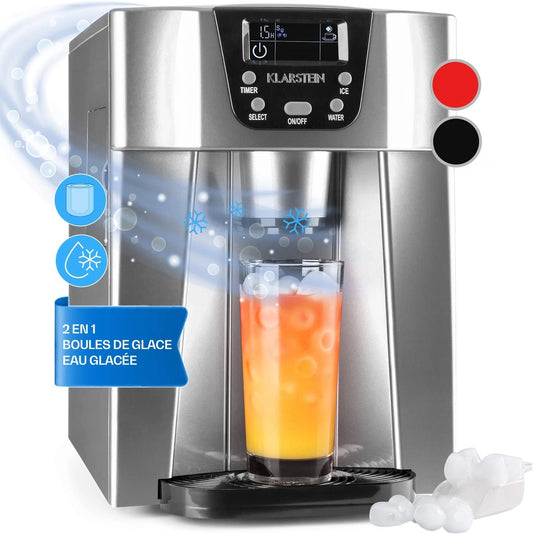Machine ¨¤ Gla?ons Klarstein 2L - Jusqu'¨¤ 12kg, Alarme S¨¦curit¨¦, Compacte