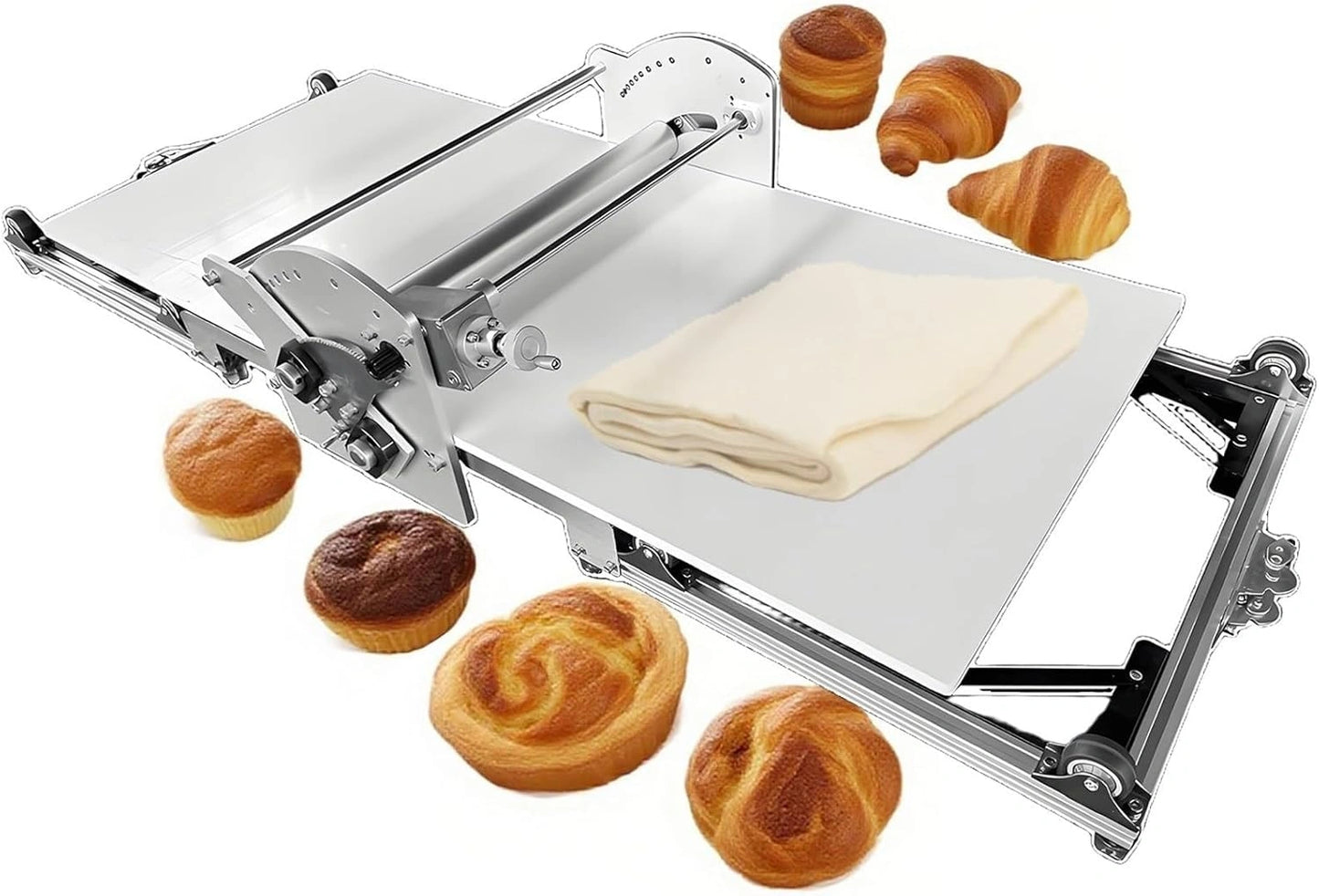 Laminoir ¨¤ Patisserie ¨¦lectrique en Acier Inoxydable avec ¨¦paisseur R¨¦glable
