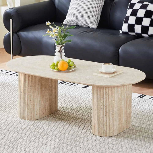 Table Basse Travertin Calais par Milton & Oldbrook