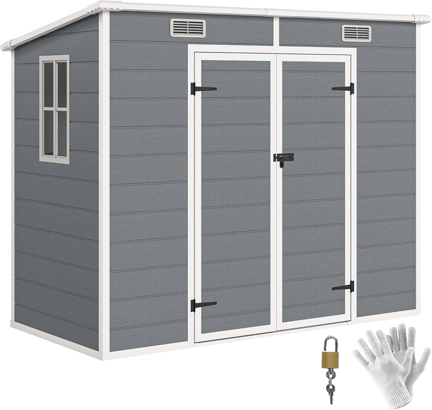 Abri de Jardin en M¨¦tal Outsunny 2,54 m2 avec Portes et A¨¦rations