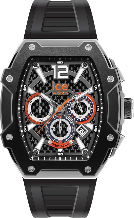 ICE-WATCH - Montre Homme Noire Acier avec Bracelet Silicone (Large)