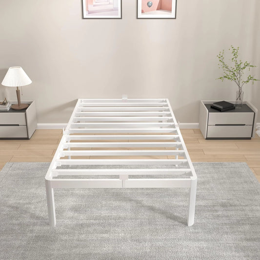 Lit simple 90x200 cm, blanc, espace de rangement int¨¦gr¨¦, id¨¦al pour chambre et chambre d'amis