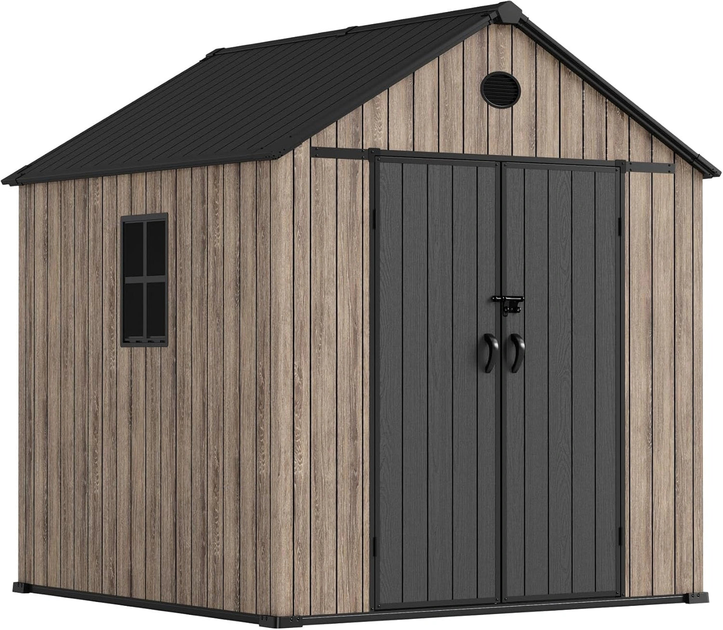 Abri de Jardin en R¨¦sine 5 m2 avec Fen¨ºtre Lat¨¦rale et Porte Double