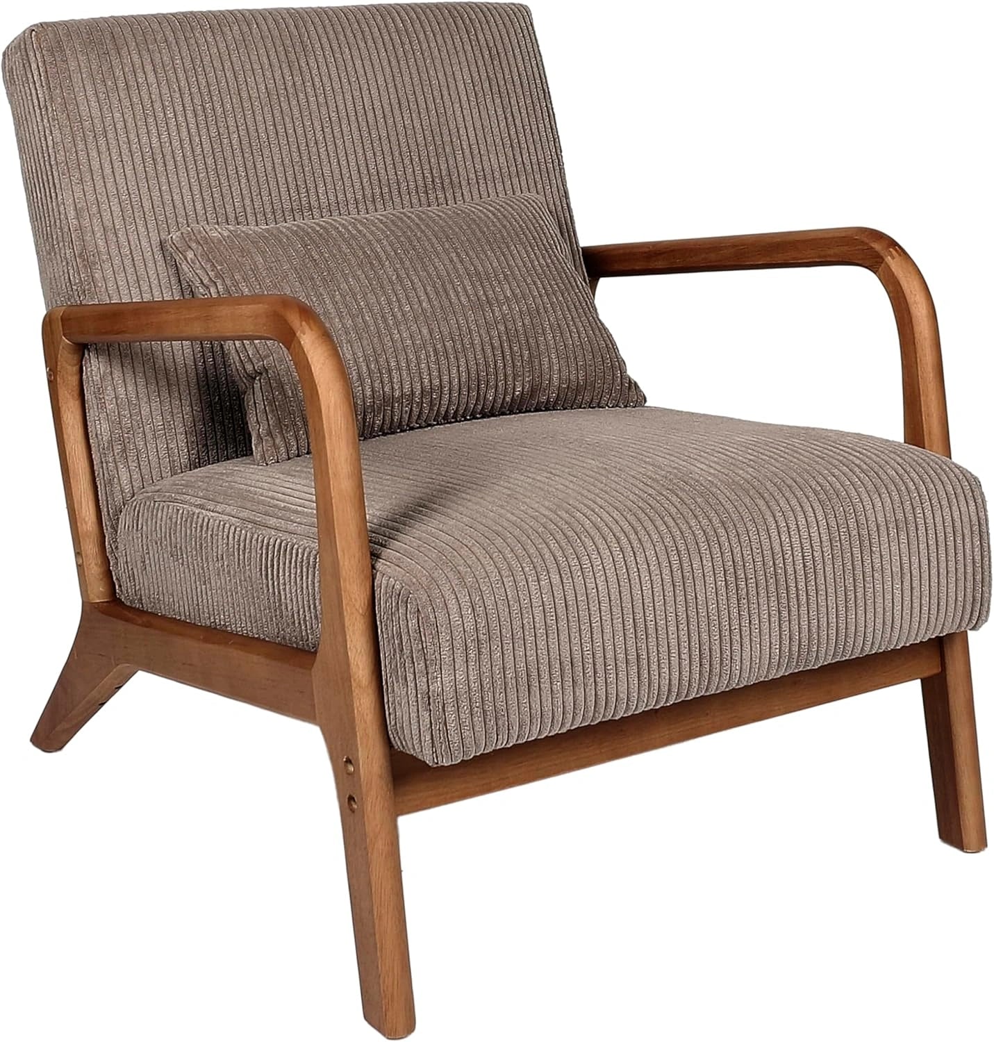 Fauteuil Scott Taupe en Velours et M¨¦tal - Confort et ¨¦l¨¦gance pour Salon - 64,5 x 75 x 83,5 cm