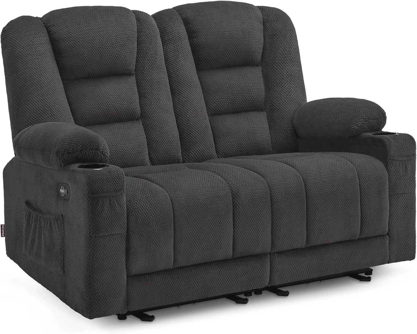 Canap¨¦ ¨¦lectrique 2 Places MCombo avec Inclinaison 150¡ã et Fonction Sommeil - Gris