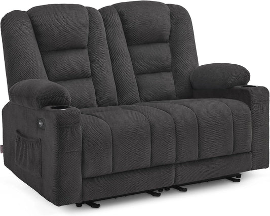Canap¨¦ ¨¦lectrique 2 Places MCombo avec Inclinaison 150¡ã et Fonction Sommeil - Gris